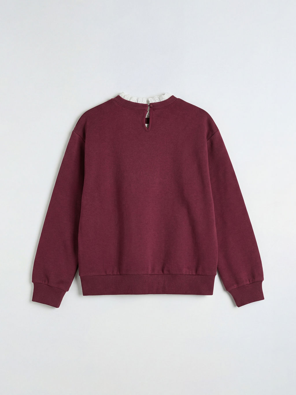 F?rf?rl? Yaka Bask?l? K?z ?ocuk Sweatshirt
