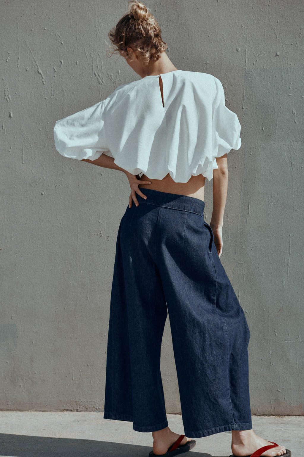 JEANS Z1975 CULOTTE TIRO ALTO PINZAS / Azul - Zara фото 5