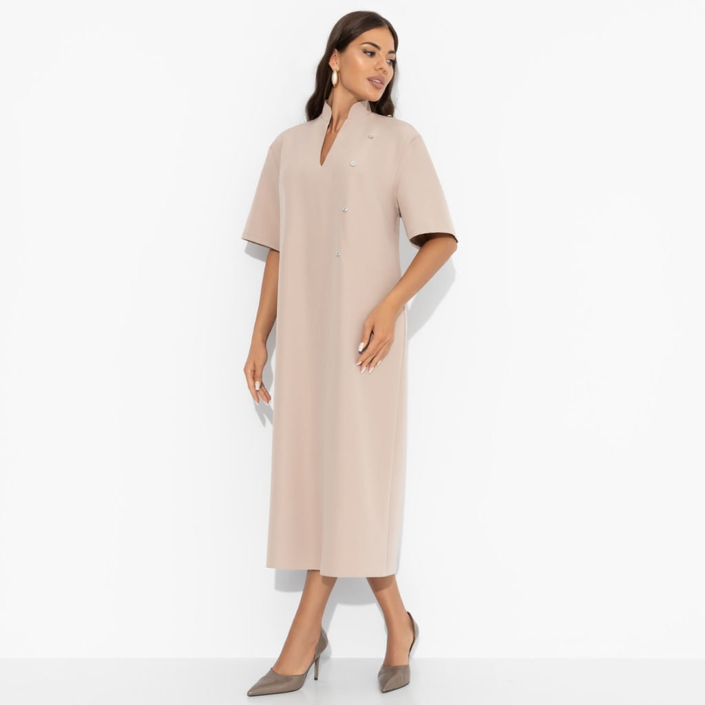 Платье со съемным объемным декором Сияние глянца (nude) - Charutti фото 12