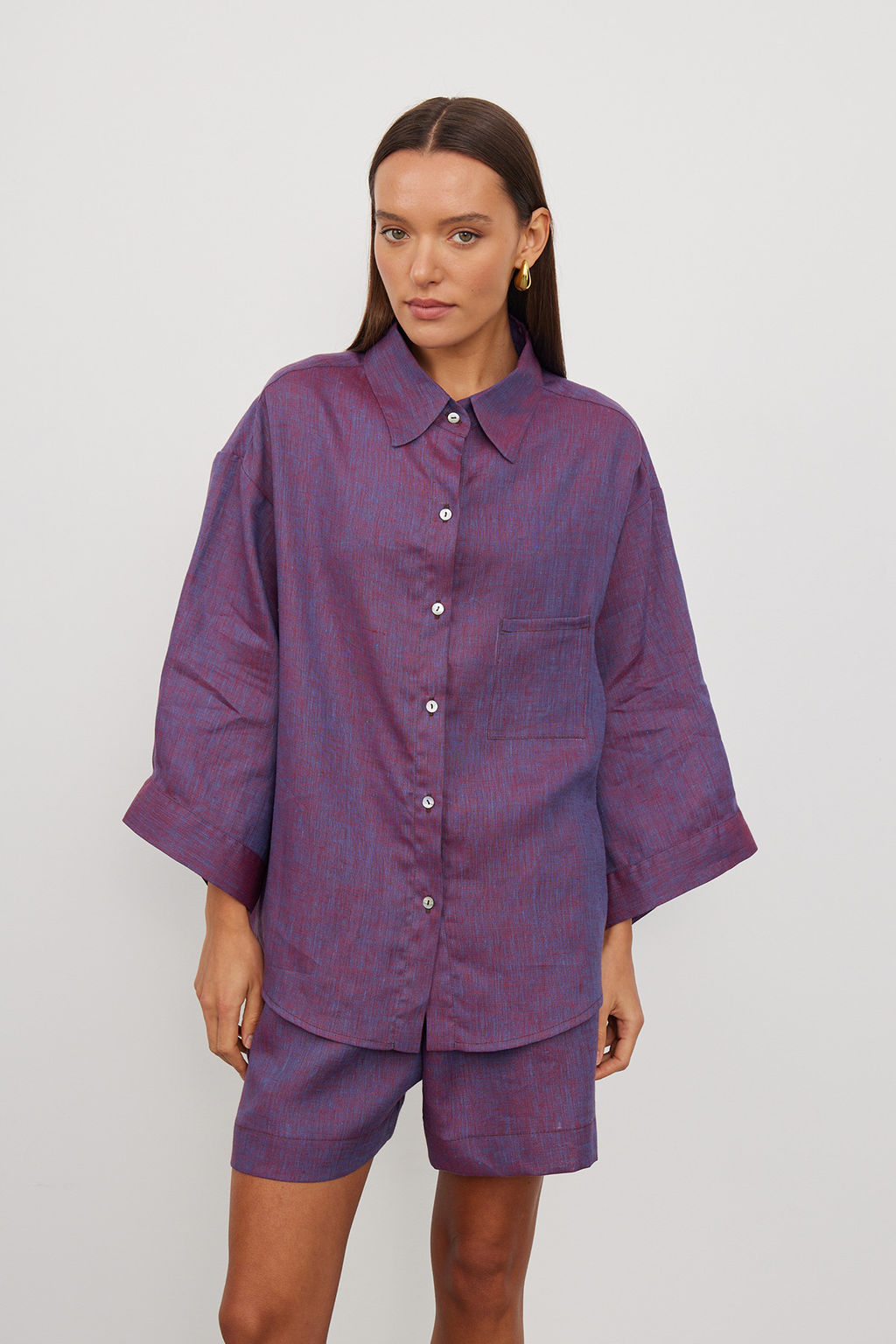 Рубашка S242_Violet Ultramarine/Фиолетовый меланж