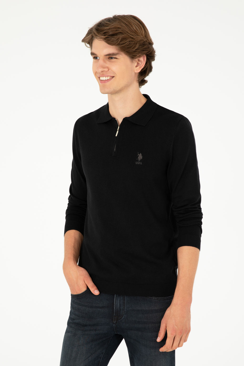 Свитер мужской U.S. Polo Assn черный вискоза с хлопком  фото 8