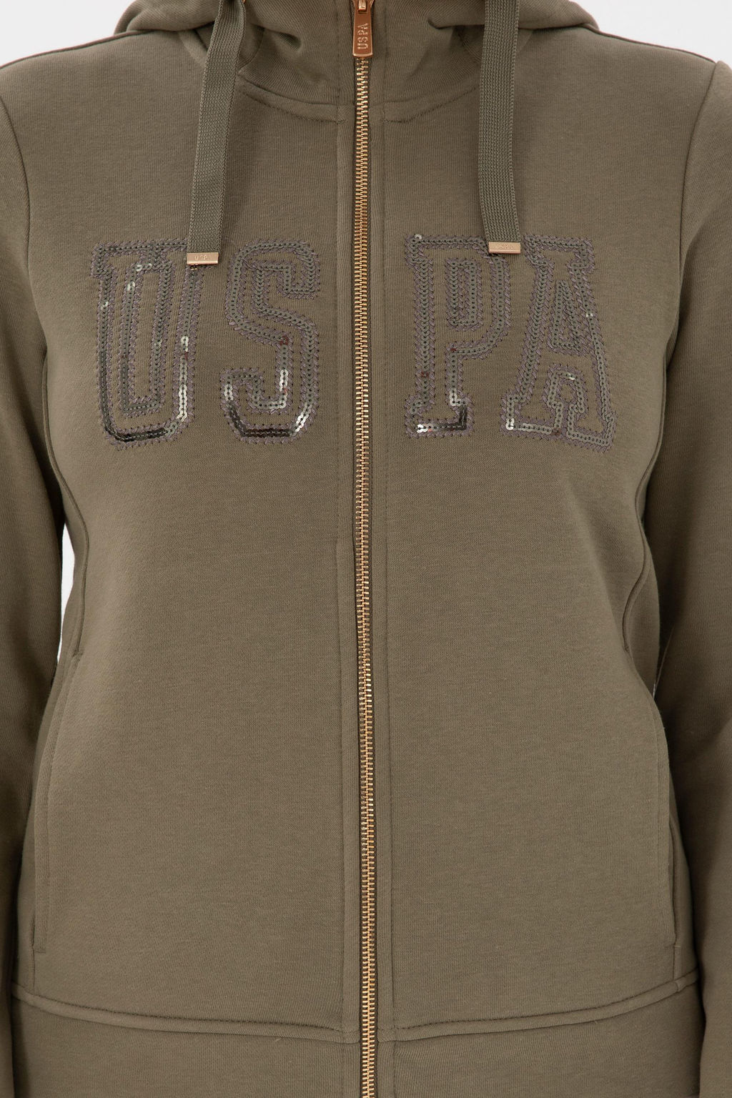 Kad_n Vizon Kap__onlu Fermuarl_ Sweatshirt