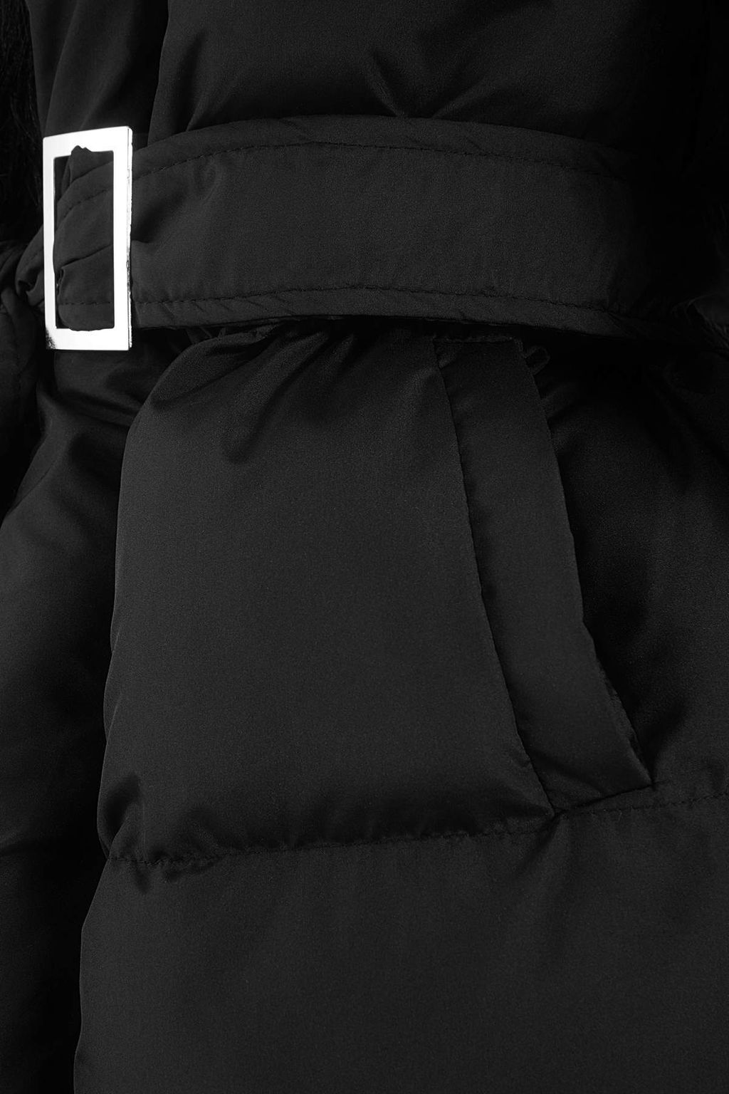 Siyah Regular Kal?p Kemerli Kurklu Mont TWOAW26MO00175