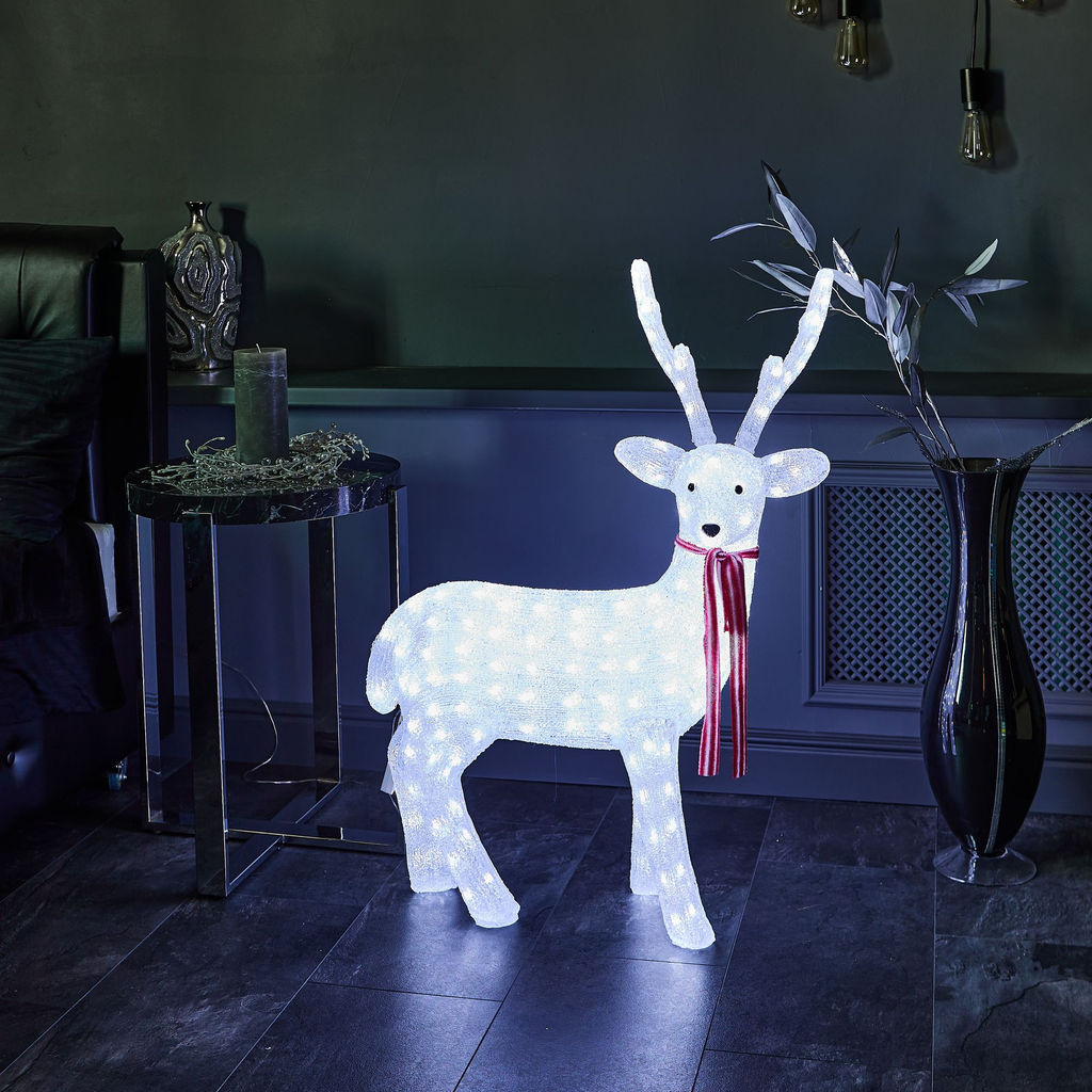ULD-M6393-200/STA WHITE IP20 DEER-1 Фигура светодиодная Олень-1, 72*97см, 200 светодиодов. Белый свет. Провод прозрачный. TM Uniel