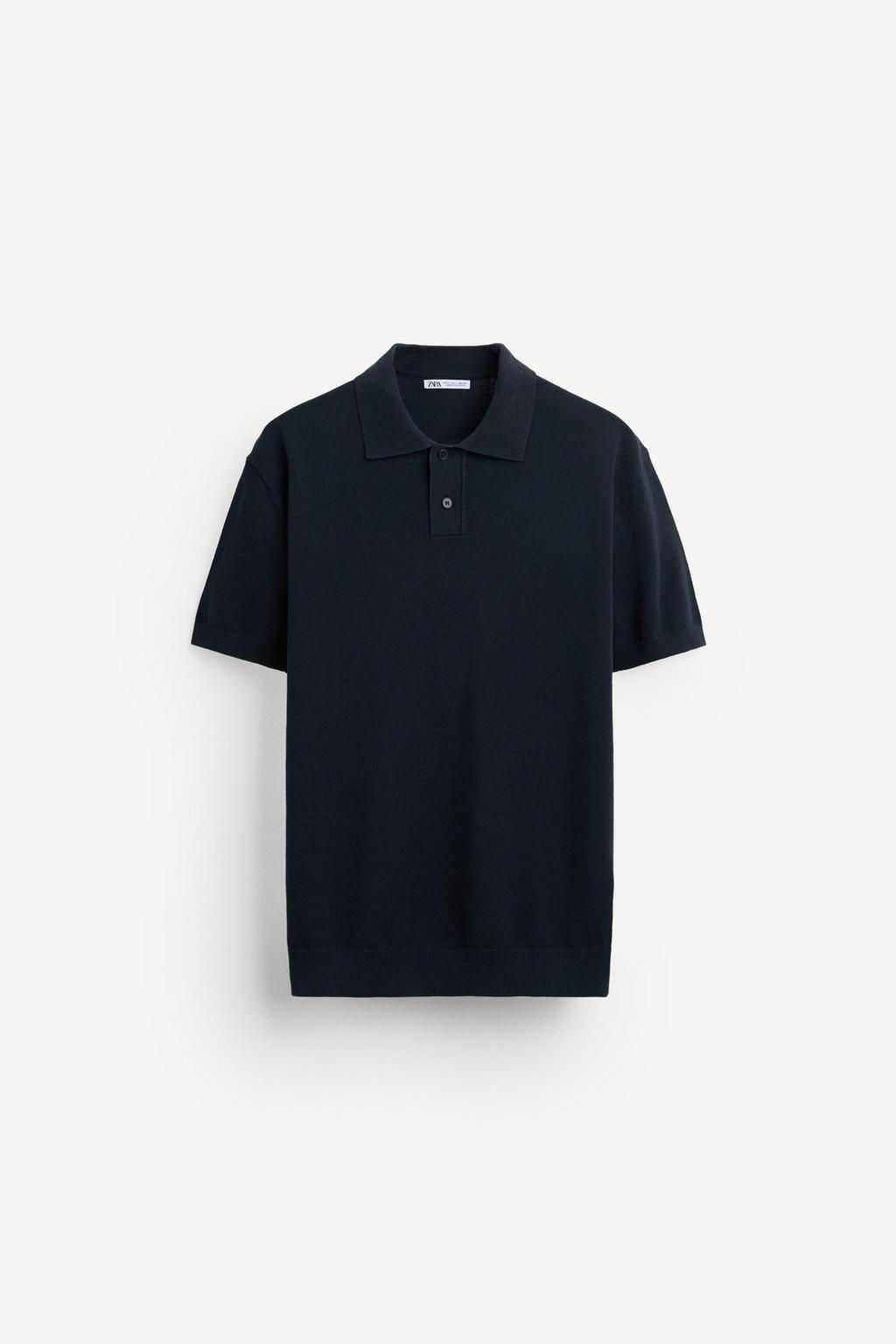 TEXTURED KNIT POLO SHIRT - Zara фото 28