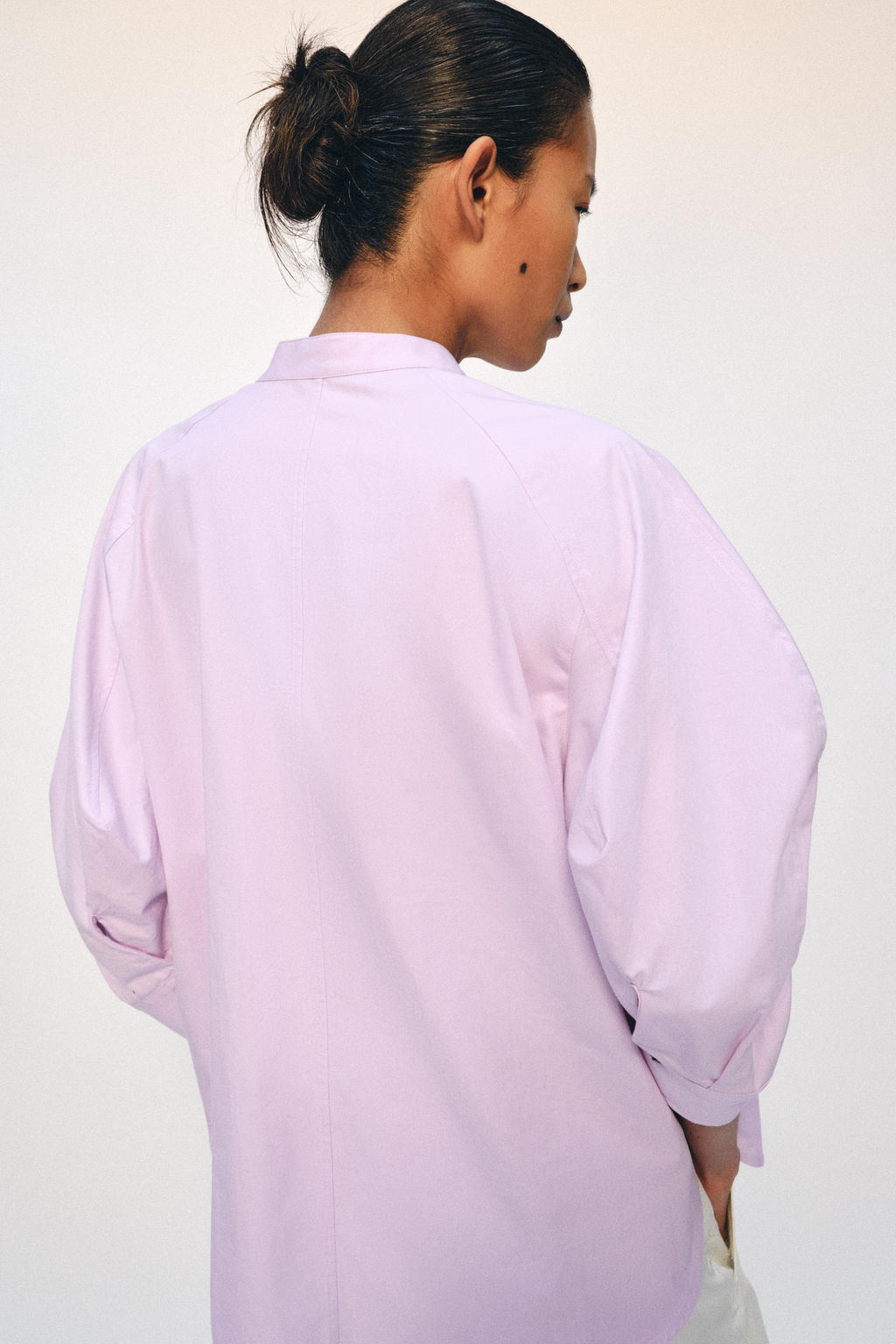 CAMISA MANGA ABULLONADA ZW COLLECTION / Malva - Zara фото 3
