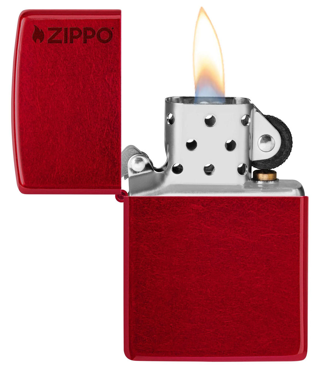 Зажигалка ZIPPO Логотип с покрытием Красное карамелизированное яблоко | Candy Apple Red 21063ZL  фото 3