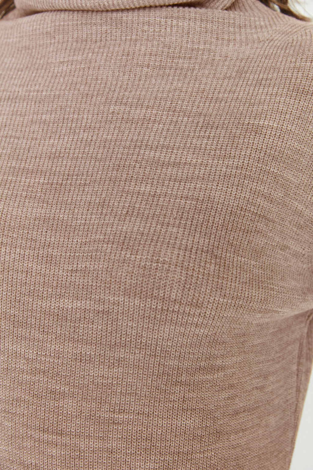 Bej Mini Triko Genis Kal?p Elbise TWOAW23EL00026