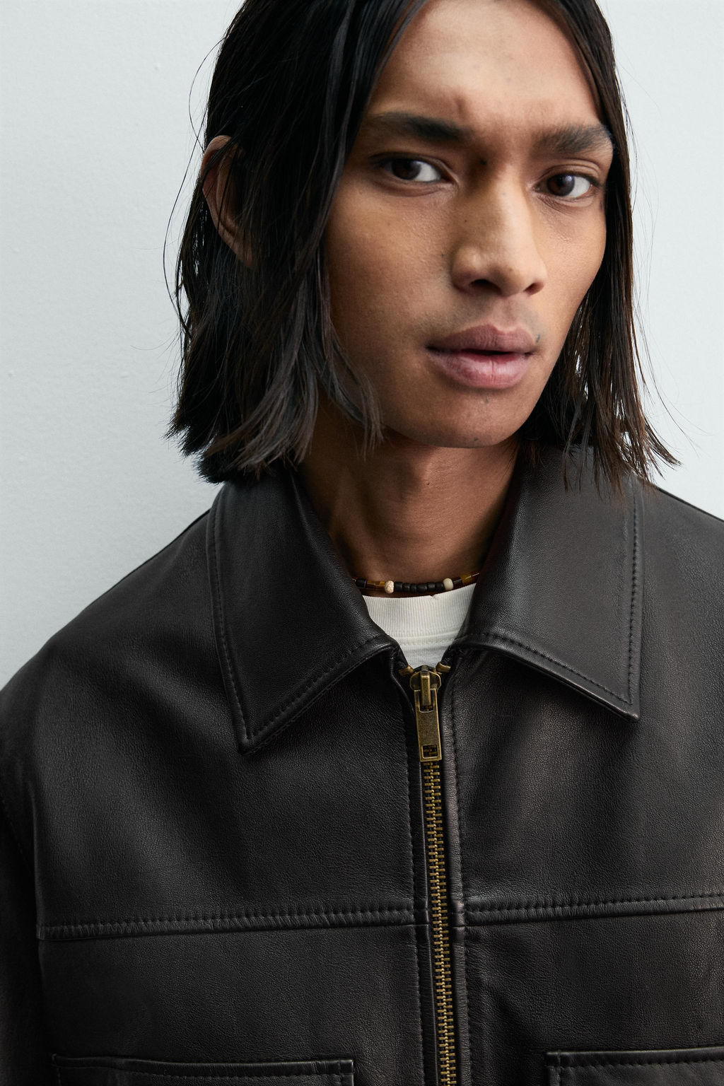 LIMITED EDITION CROPPED LEATHER JACKET - Zara фото 13