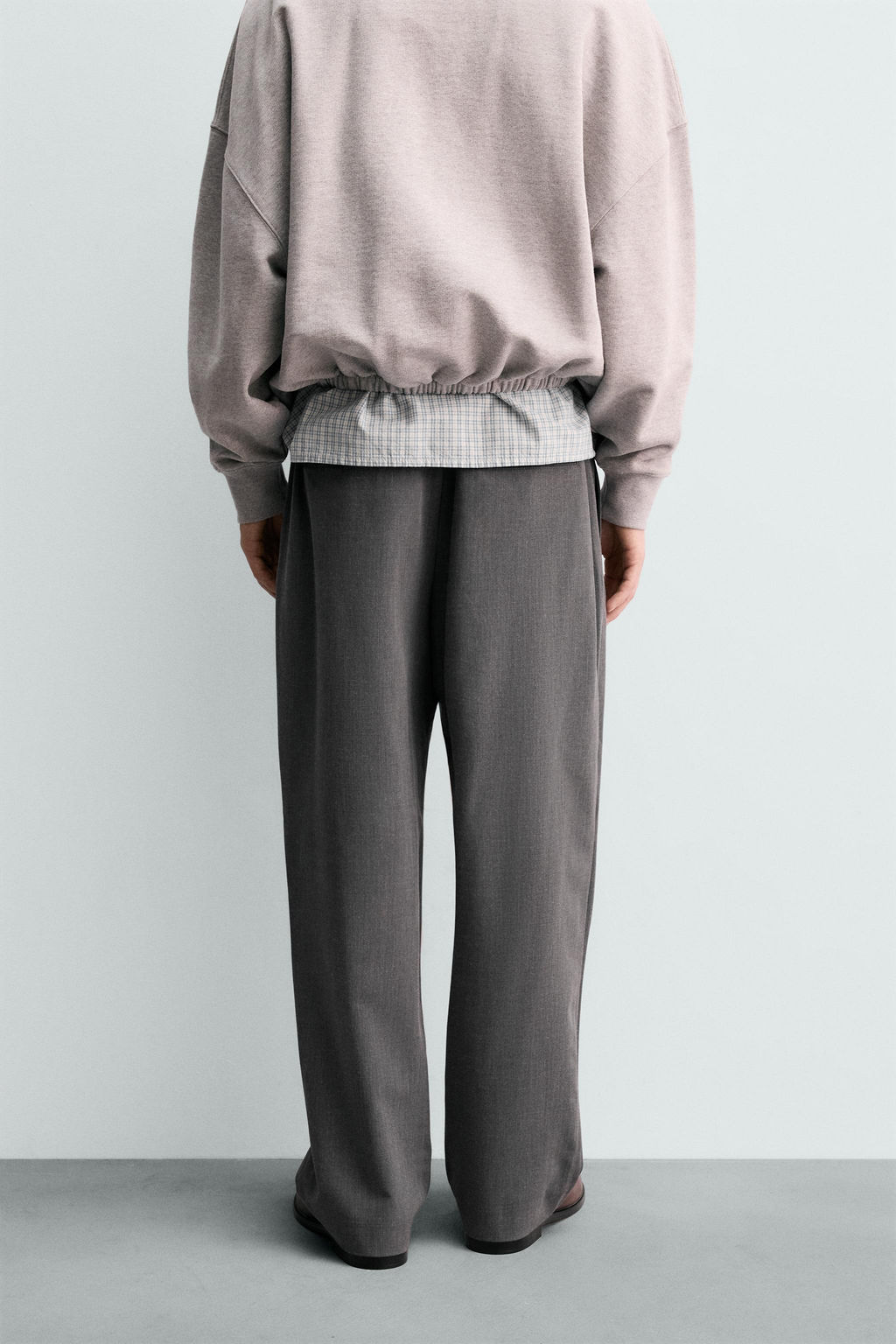 PANTAL?N WIDE FIT PLIEGUES / Gris - Zara фото 3