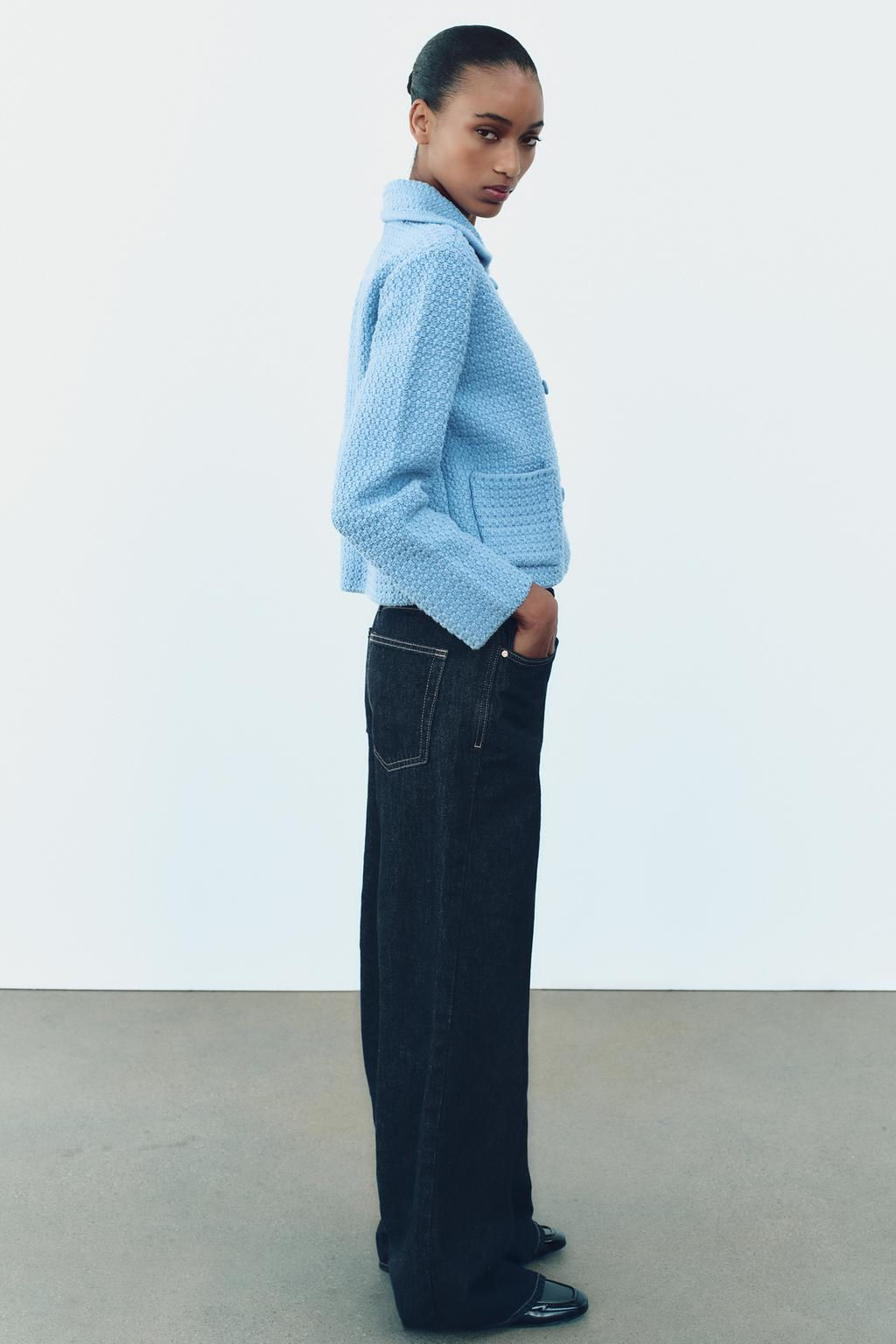 CHUNKY KNIT CARDIGAN WITH PETER PAN COLLAR - Zara фото 10