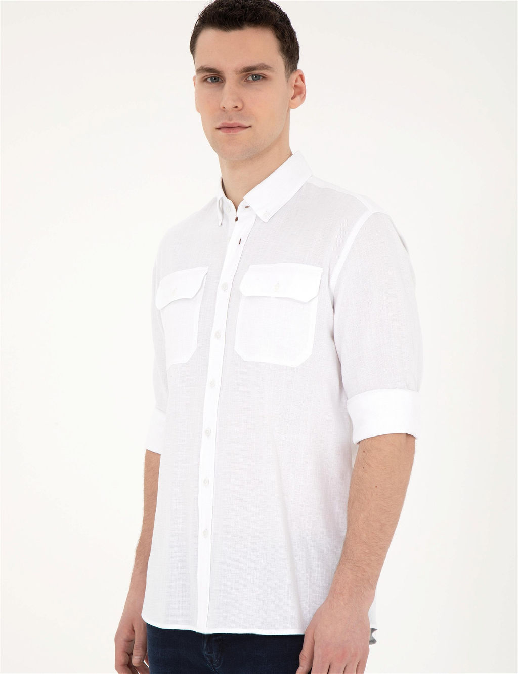 Beyaz Regular Fit Uzun Kollu G_mlek - Pierre cardin фото 2