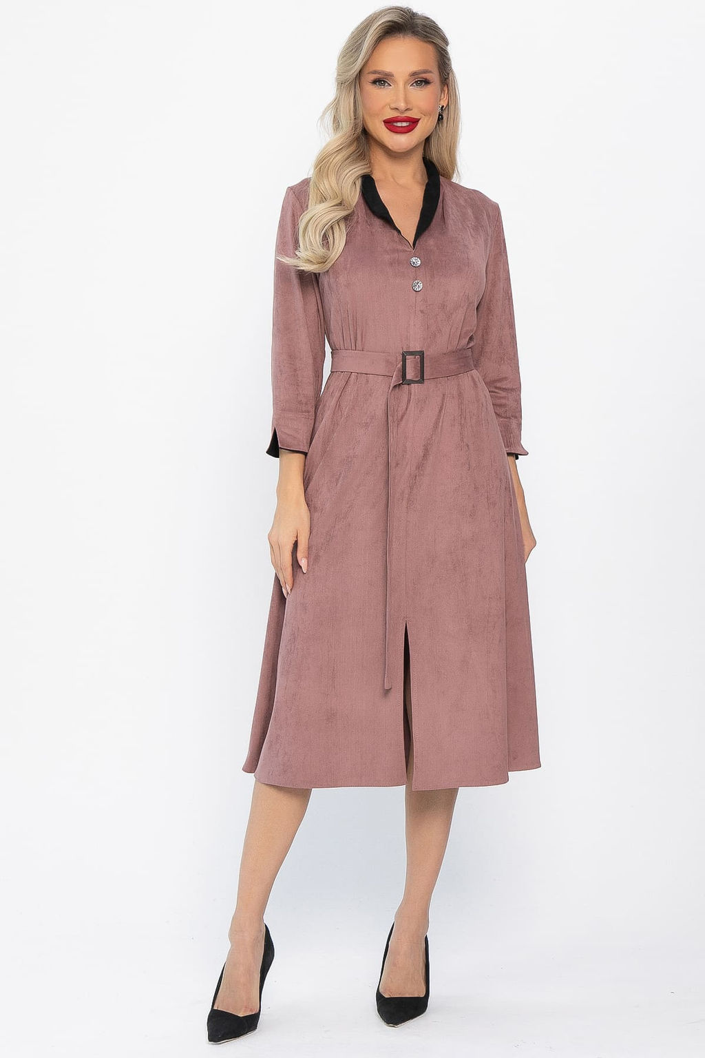 Платье замшевое Дарьяна НЬЮ (пыльная роза) П14651-18М