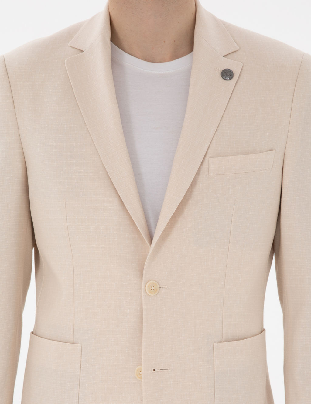 Bej Slim Fit Tak_m Elbise
