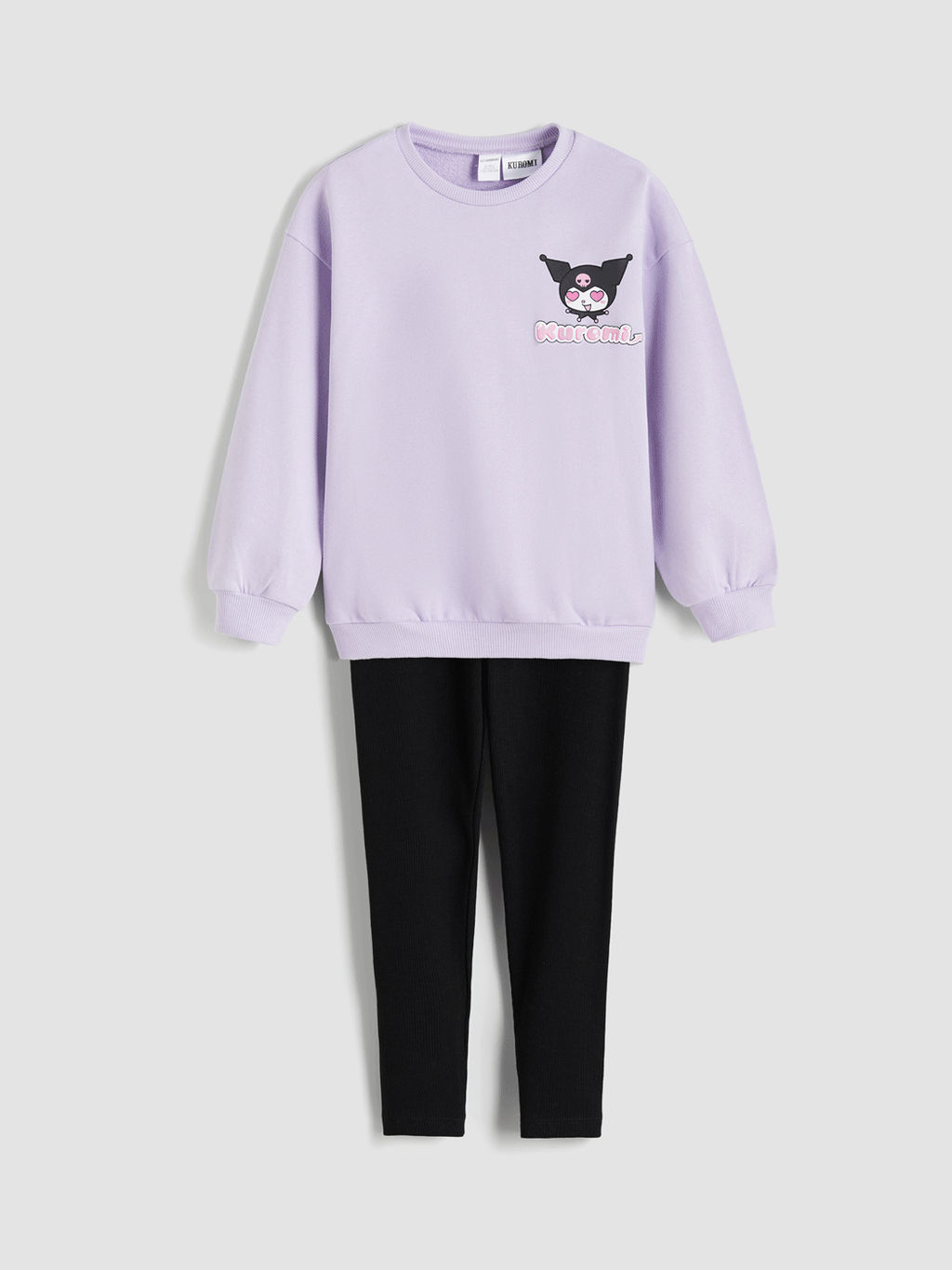 Kuromi Bask?l? K?z ?ocuk Sweatshirt ve Tayt