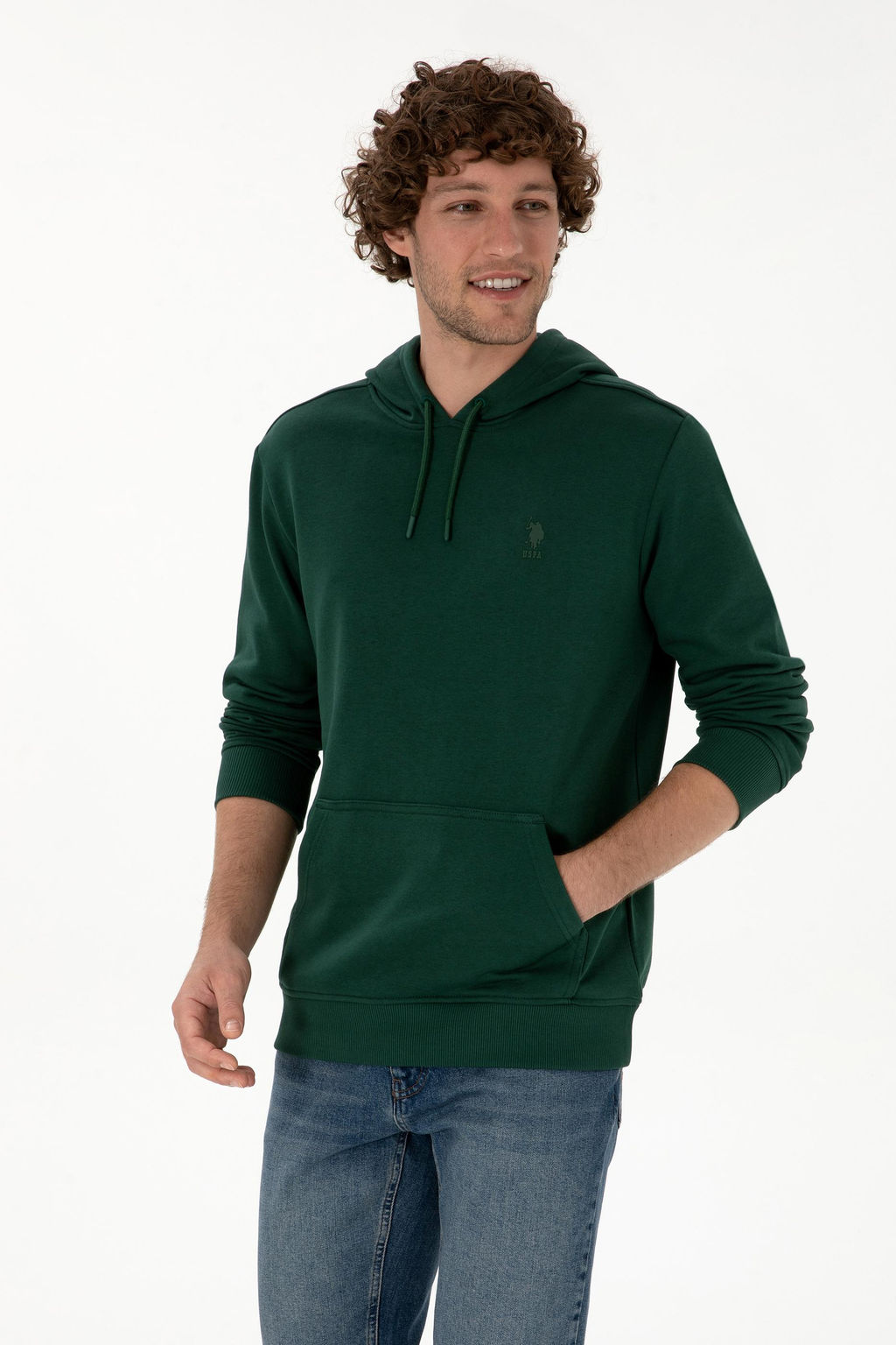 Erkek Koyu Ye_il Basic Sweatshirt Sepette S_rpriz _ndirim - U.s. polo assn фото 3