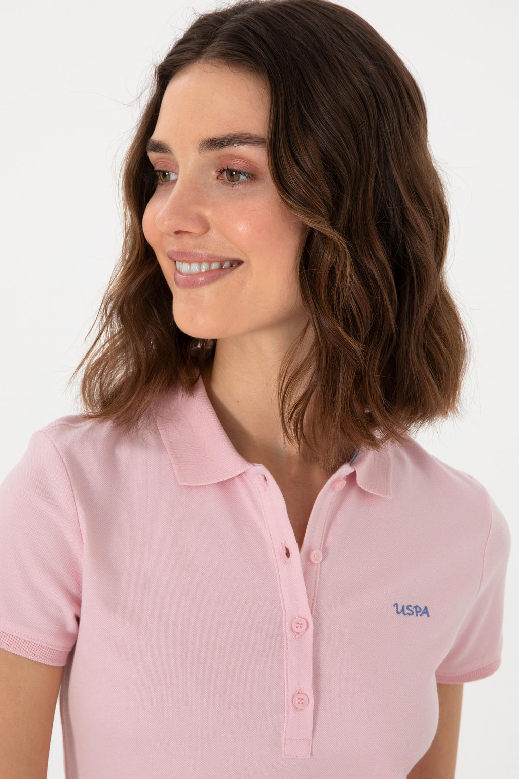 Kad_n A__k Pembe Basic Polo Yaka Ti__rt Sepette S_rpriz _ndirim - U.s. polo assn фото 3
