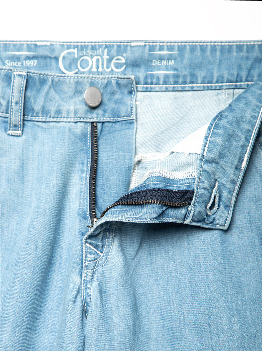 *CONTE Легкие джинсовые eco-friendly брюки CON-140 bleach blue - Conte elegant фото 9