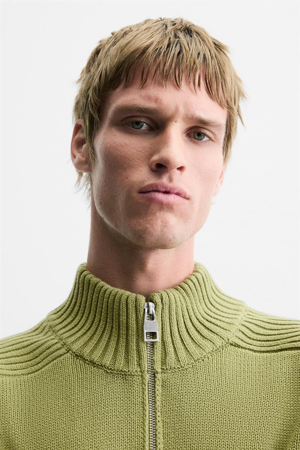 HIGH NECK QUARTER-ZIP SWEATER - Zara фото 14