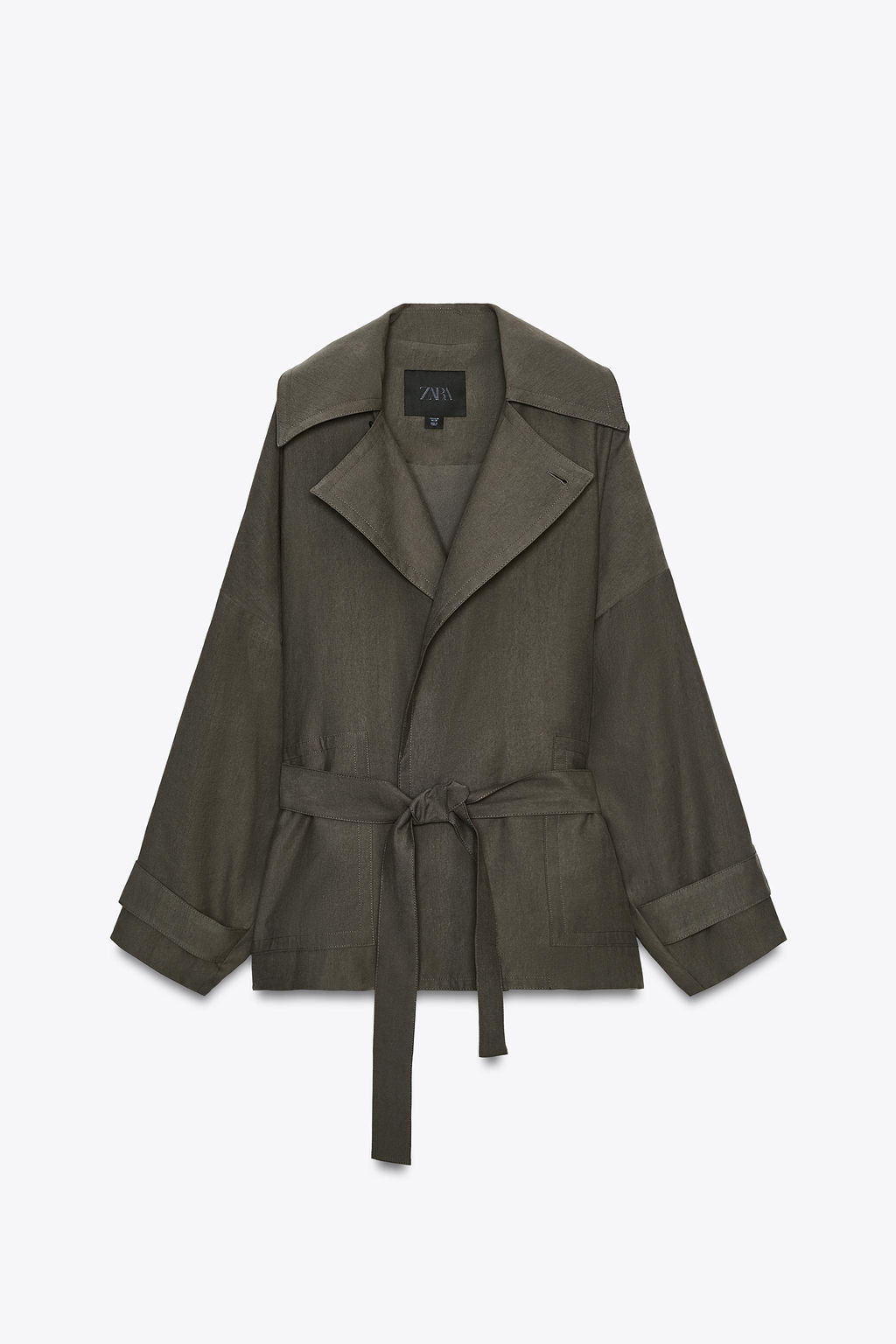 ZW COLLECTION FLOWING BELTED JACKET - Zara фото 7