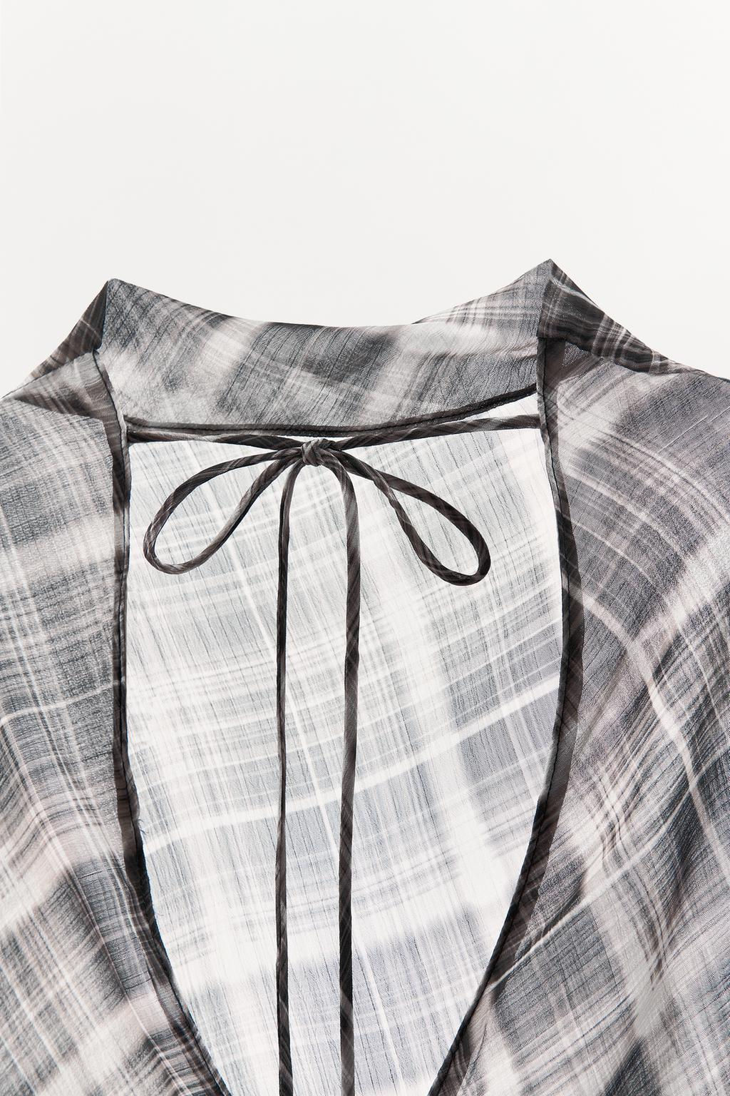 ASYMMETRIC CHECK TOP - Zara фото 7