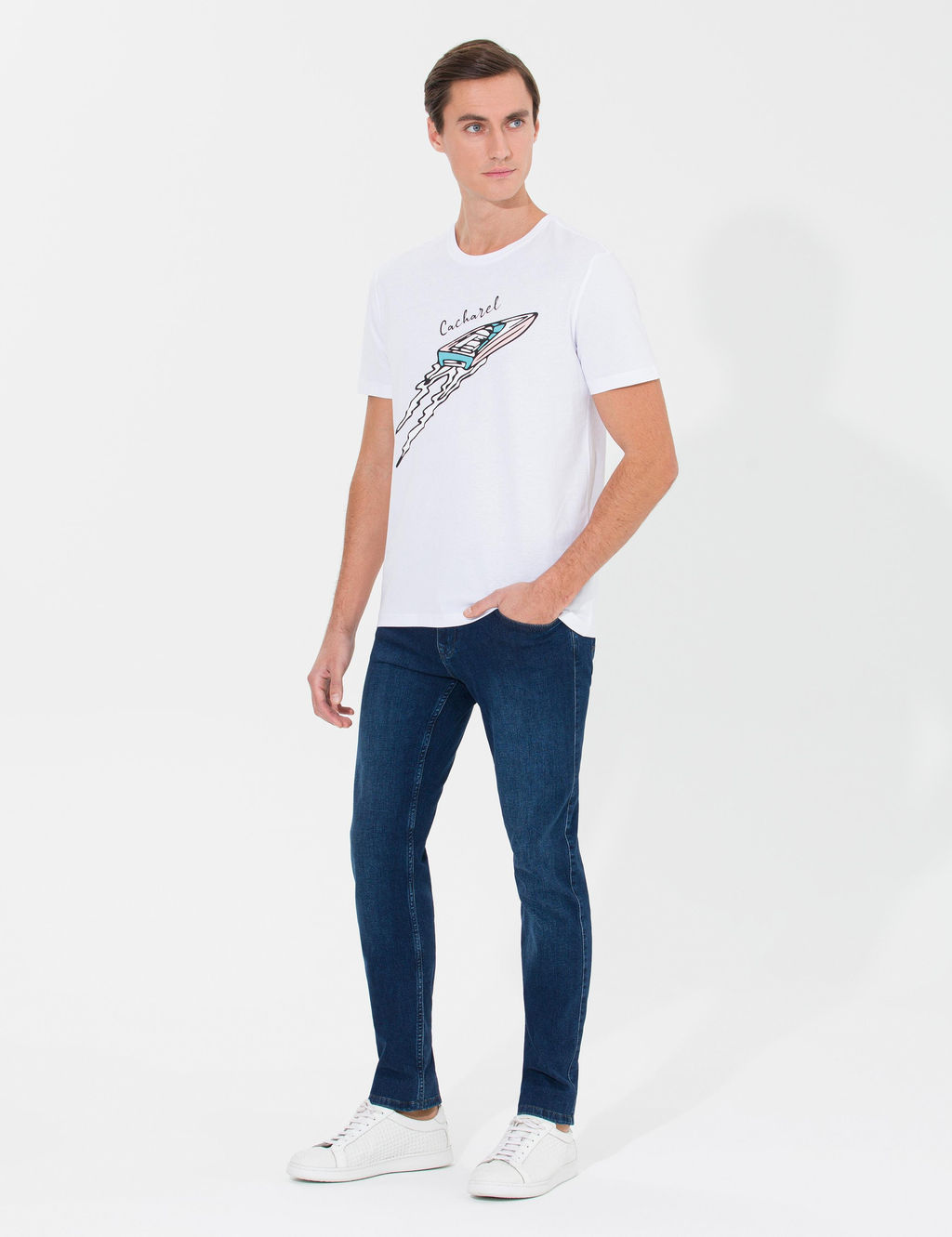 Белая облегающая футболка - Cacharel фото 5