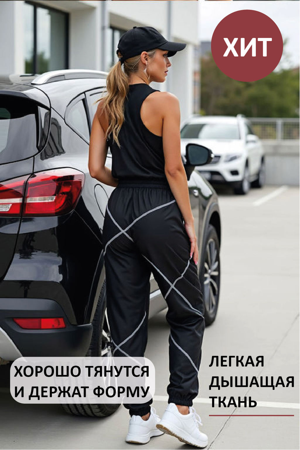 Спортивные женские брюки, черные, bp.155.001 - Profit фото 18