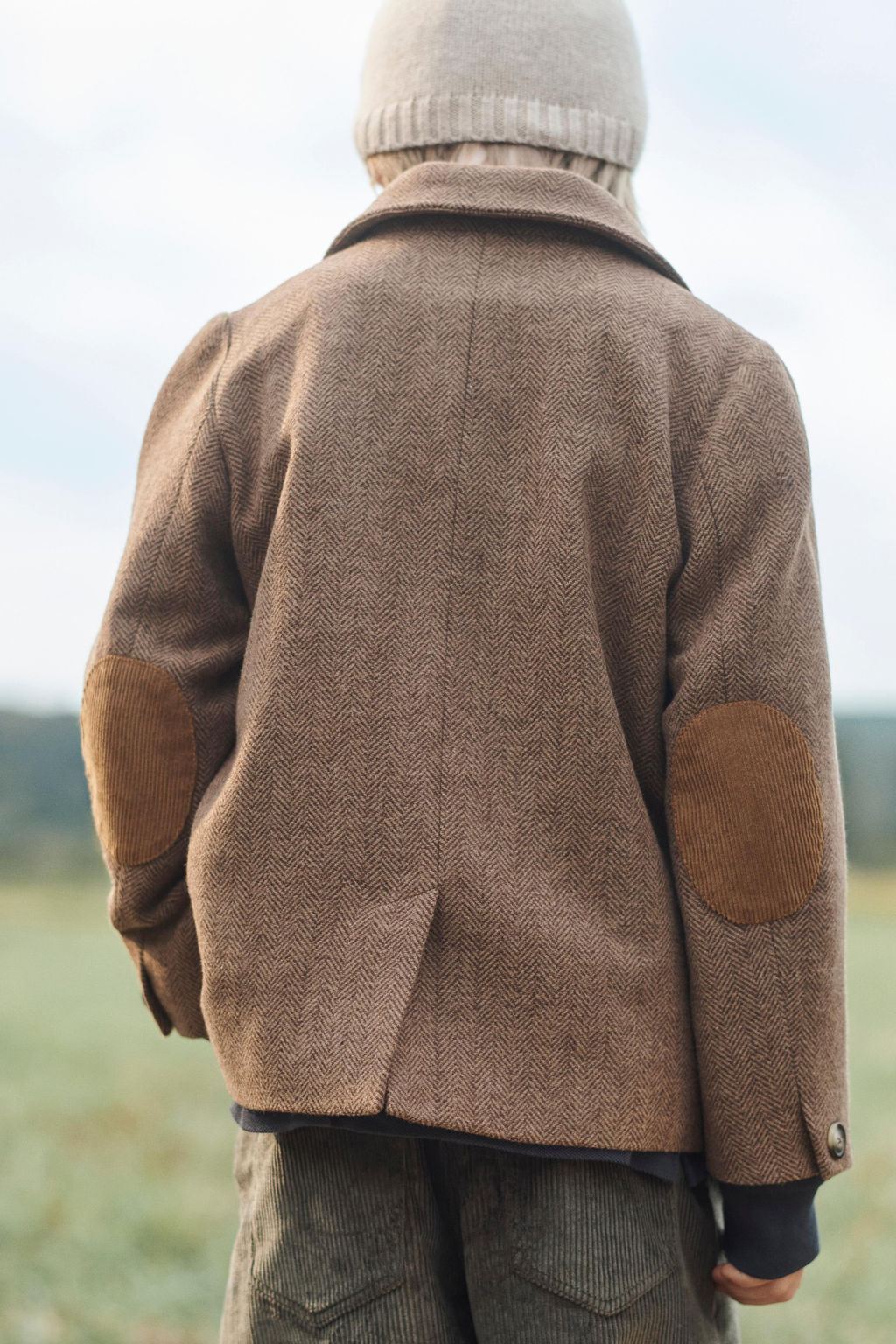 LIMITED EDITION HERRINGBONE BLAZER WITH WOOL AND ELBOW PATCHES