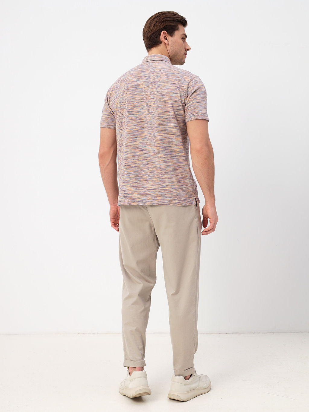 Джемпер мужской с воротником поло короткий рукав GREG G144-KM1246T-OR1040 (оранжевый)  фото 3