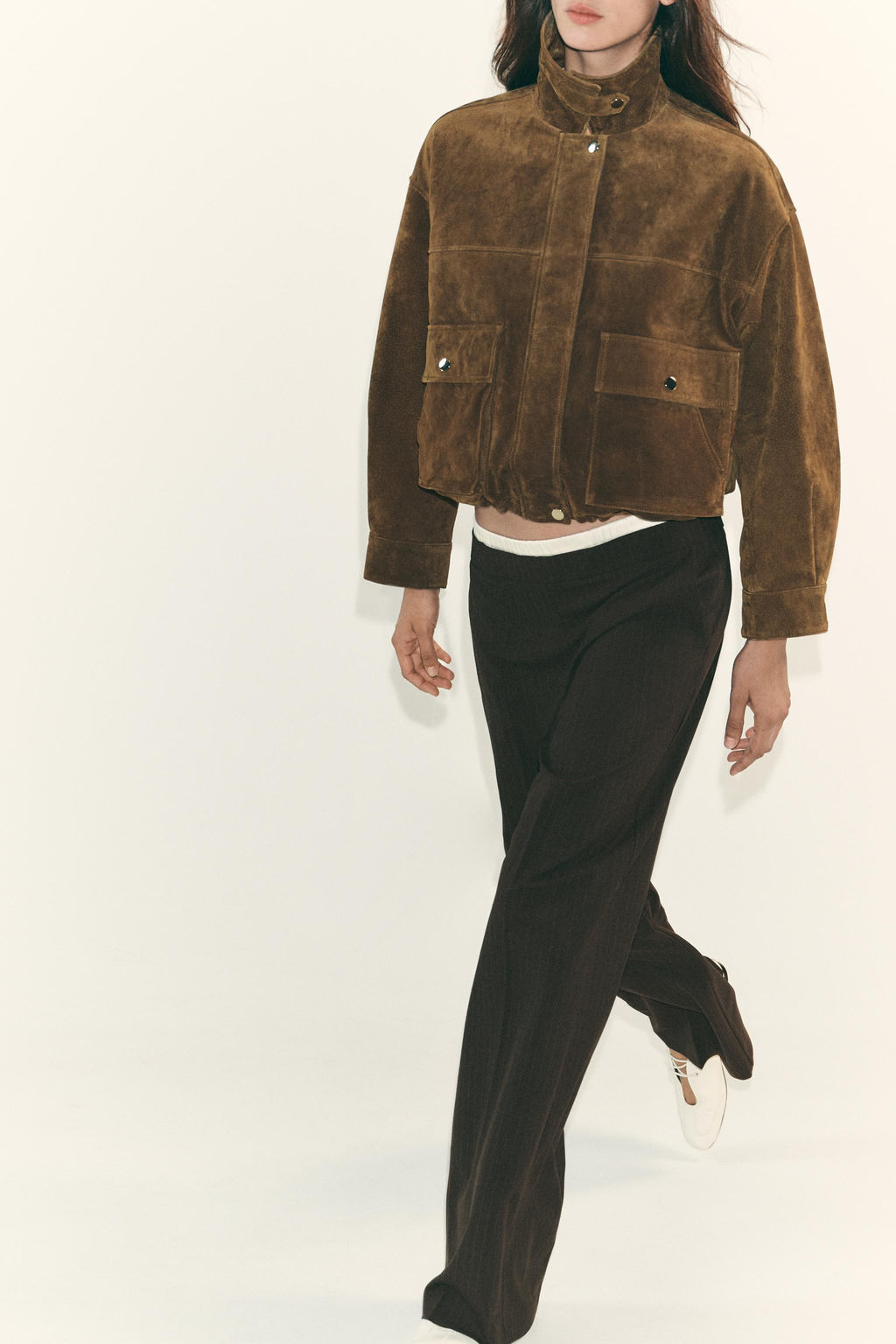 STRAIGHT-LEG TROUSERS WITH DOUBLE WAIST - Zara фото 10