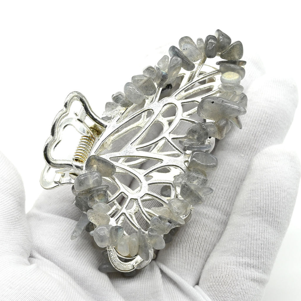 Заколка краб для волос бабочка с лабрадором 8*3,5*5см