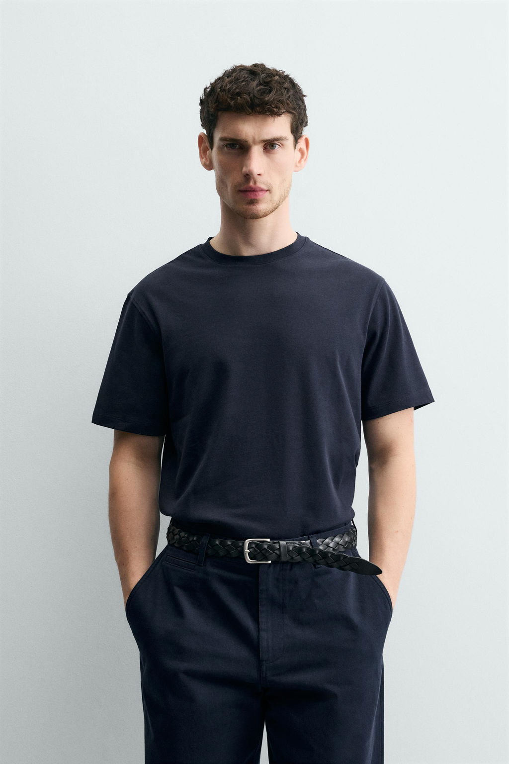 CAMISETA MEDIUM WEIGHT MANGA CORTA / Marino - Zara фото 2