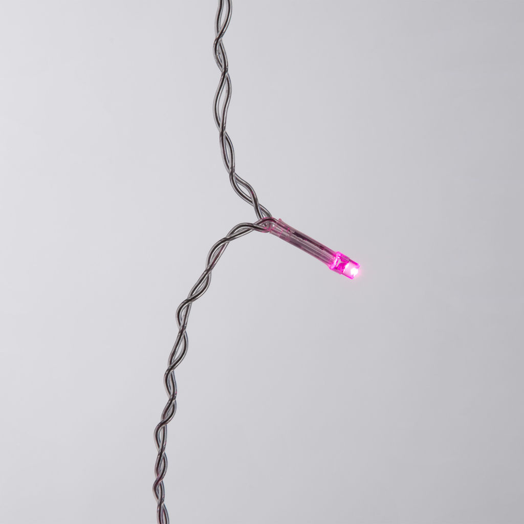 ULD-B2005-048/DTA PINK IP20 Бахрома светодиодная, 2м. 48 светодиодов. Розовый свет. Провод прозрачный. ТМ Uniel