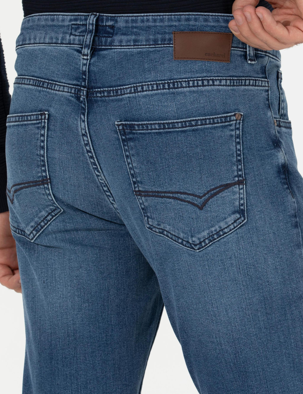 Синие джинсовые брюки узкого кроя - Cacharel фото 7