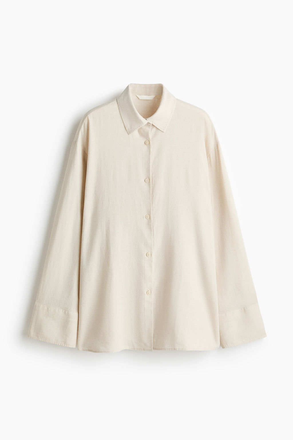 Camisa oversize en mezcla de lino - H&m фото 2
