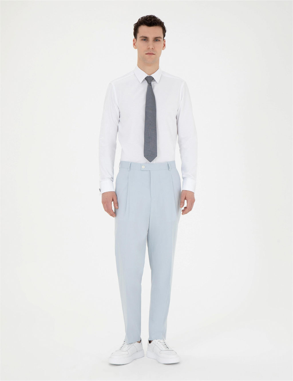 Beyaz Slim Fit Uzun Kollu Klasik G_mlek