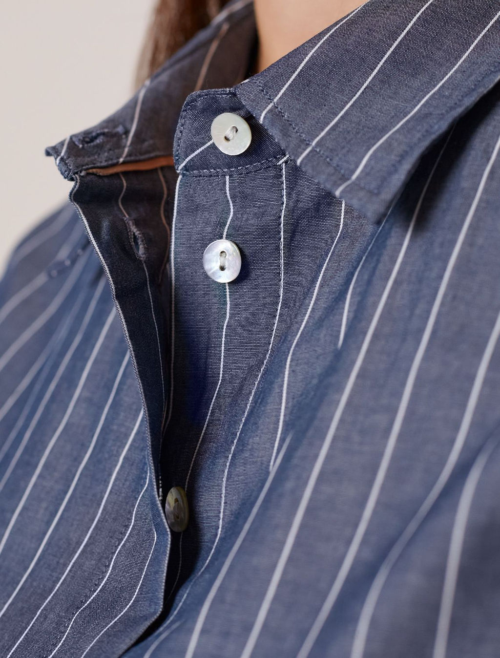 Блузка свободного силуэта в полоску из 100 % хлопка - Vilatte фото 2