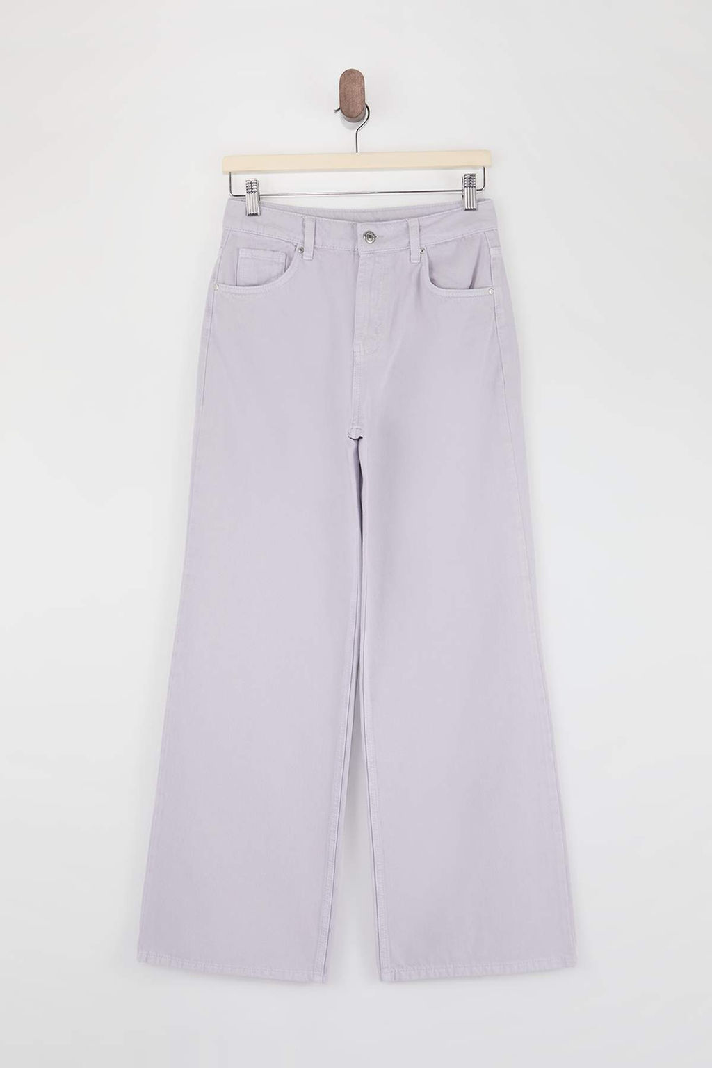 Bej DOKUMLU Yuksek Bel %100 Pamuk Wide Leg Jeans TWOSS26JE00216 - Trendyolmilla фото 3