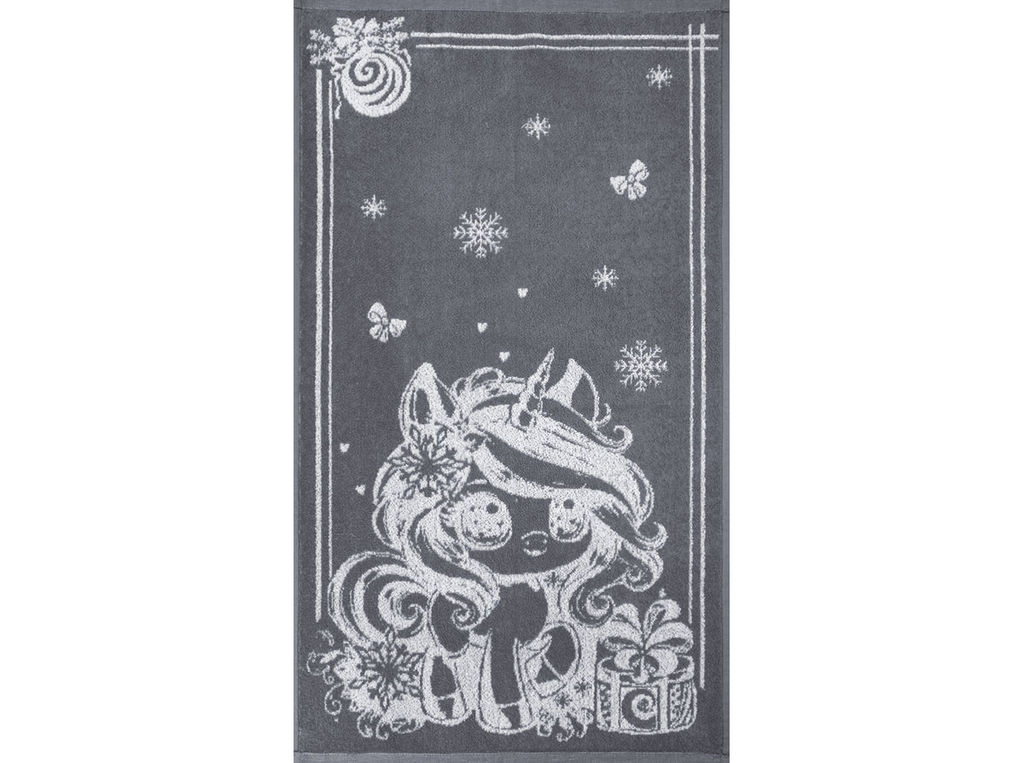 Полотенце махровое 6с103.412ж1 Аниме-единорог(графит5) 50х90см