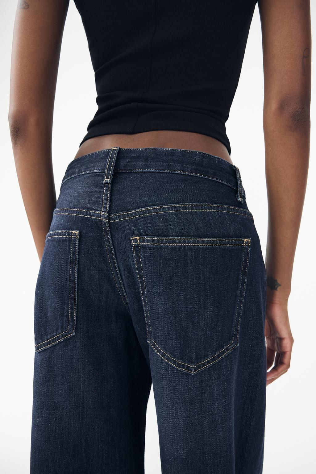 RELAXED FIT FOLD-UP LOW-RISE JEANS - Zara фото 16