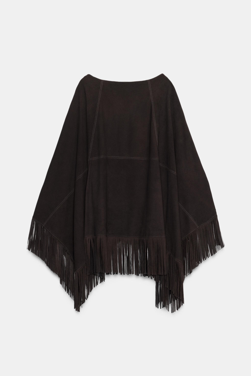 LEATHER FRINGE CAPE - Zara фото 9