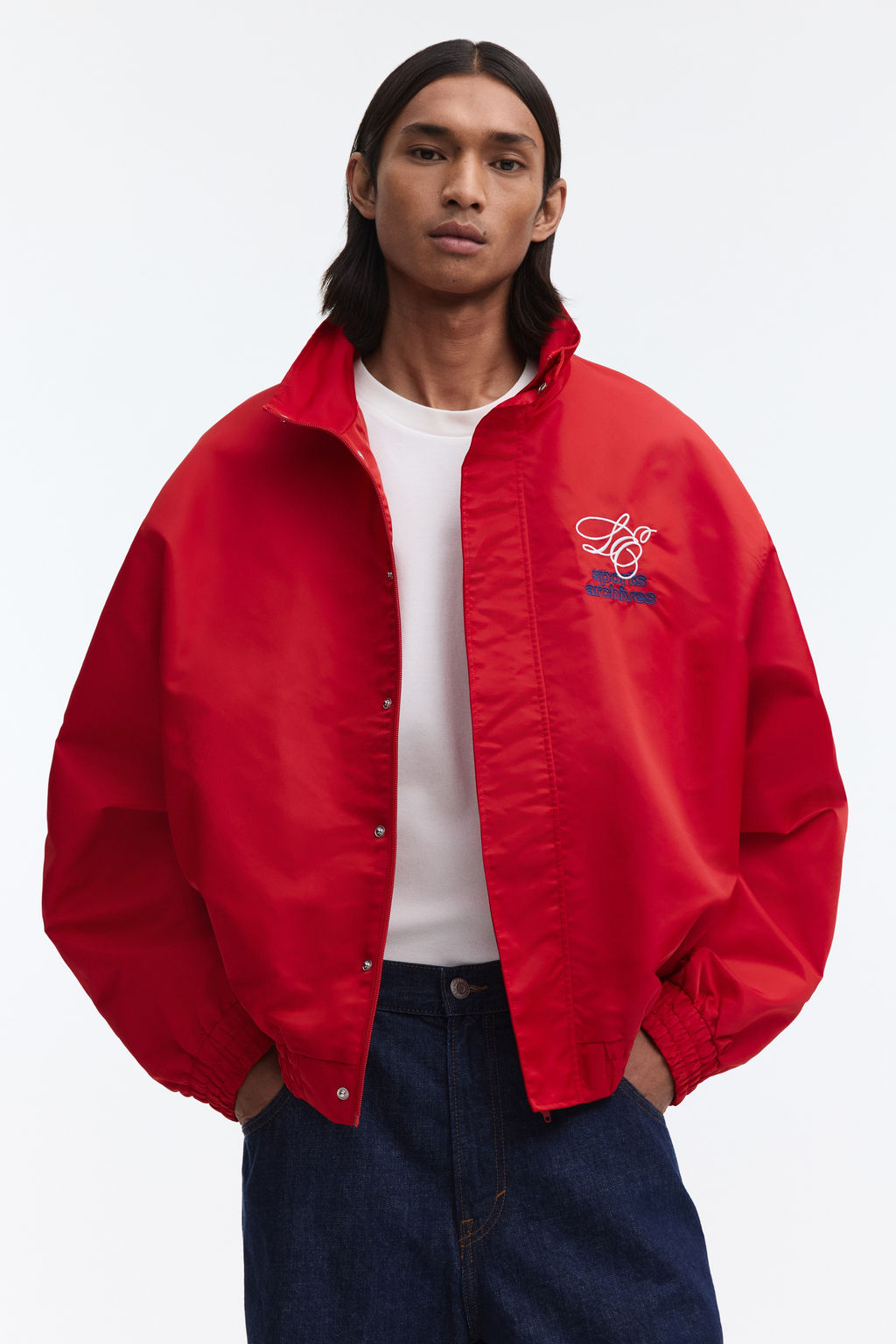 Chaqueta de ch?ndal bordada en nailon Loose Fit - H&m фото 6
