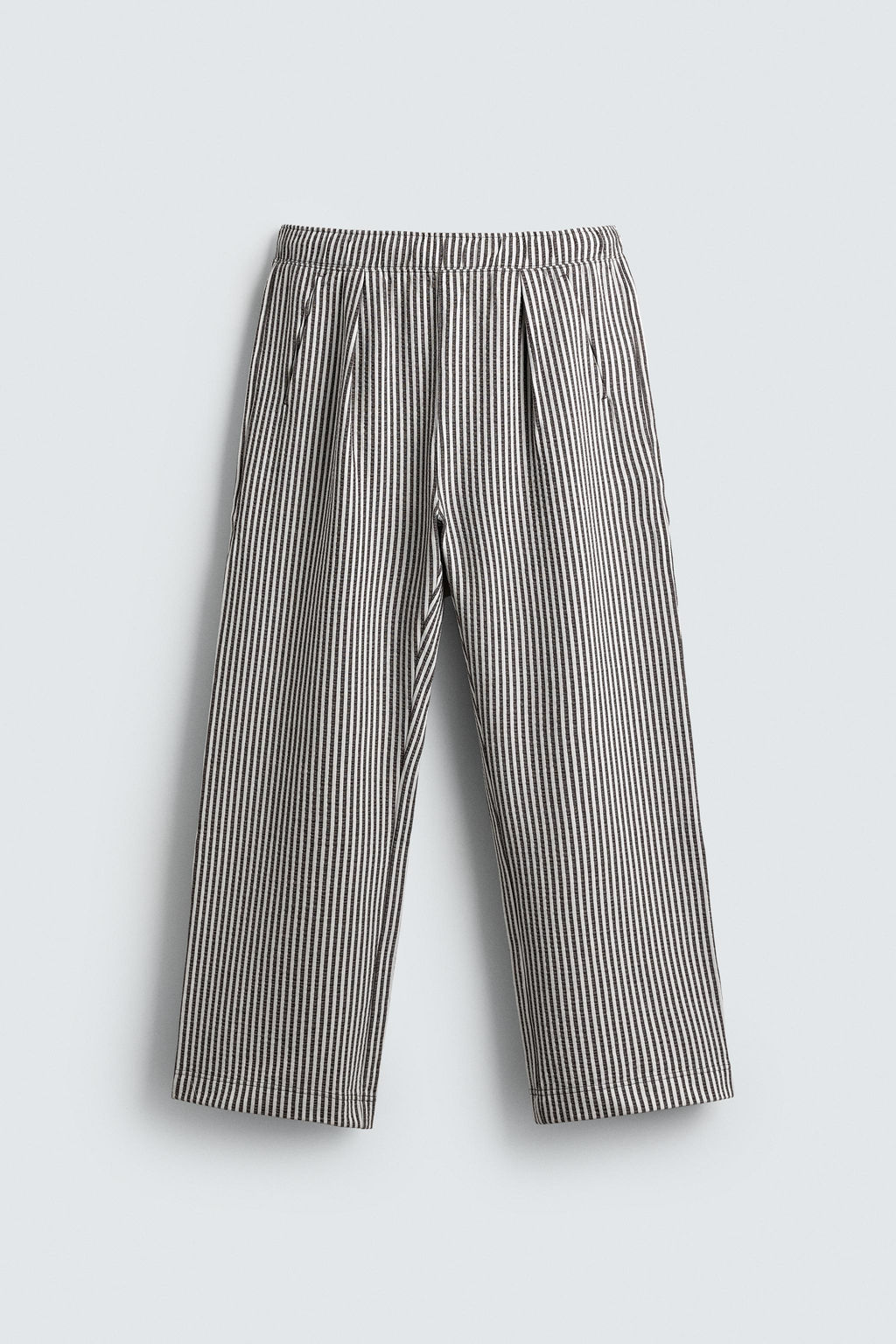 COMFORT STRIPED SEERSUCKER TROUSERS - Zara фото 7