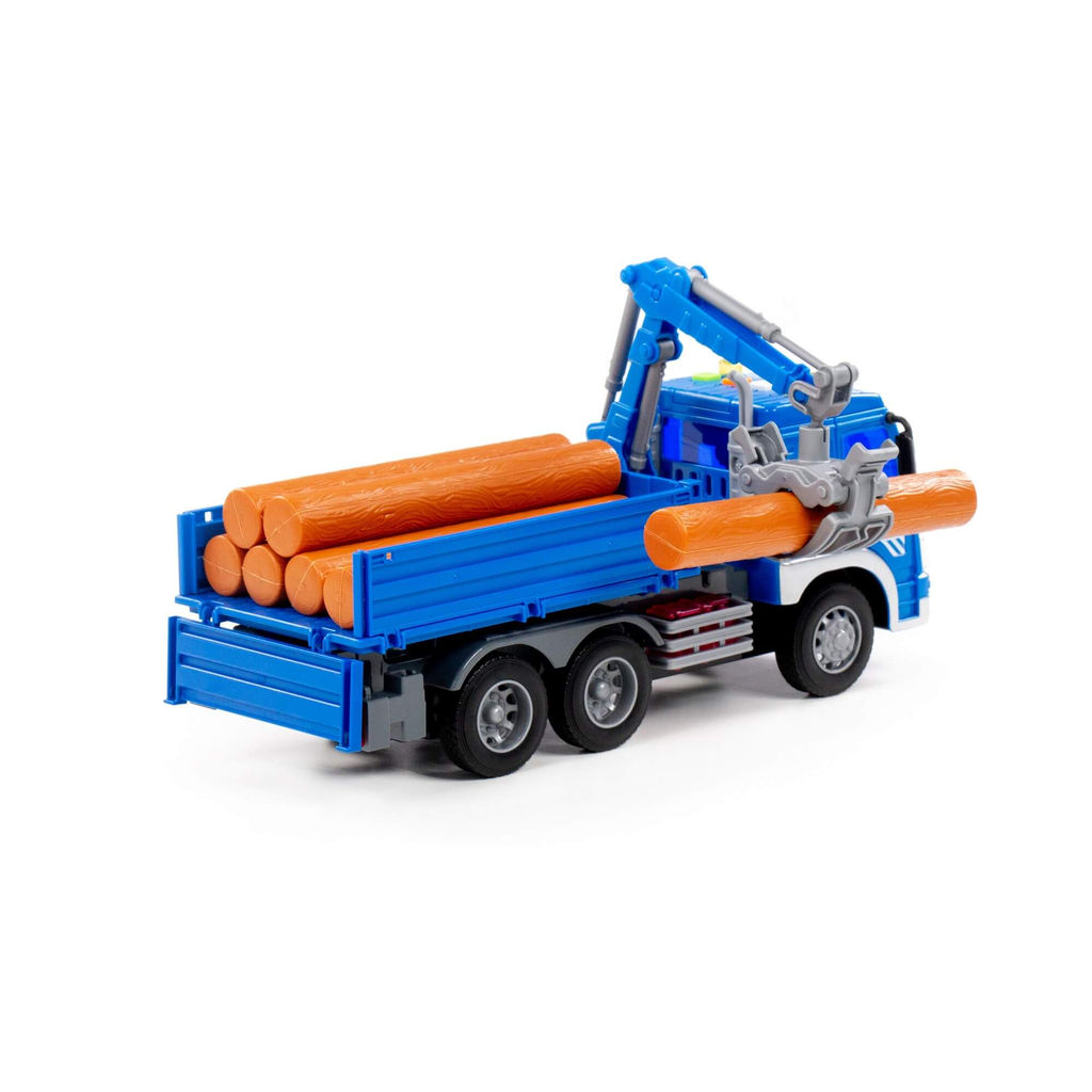 Сити, автомобиль бортовой с манипулятором инерционный (со светом и звуком) (синий) (в коробке) - Полесье фото 5