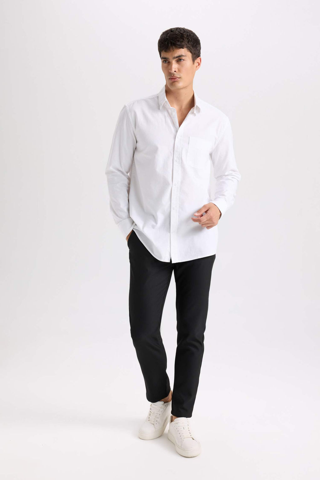Twill Chino K?sl?k Kumas Pantolon Slim Fit Dar Kesim Dar Paca Basic Duz Cepli - Defacto фото 2