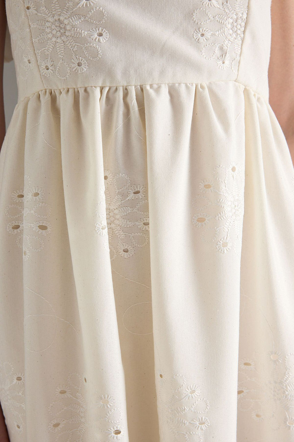 Trendyolmilla Ekru Rahat Kesim Brode Maxi Dokuma Elbise TWOSS25EL00585  фото 4