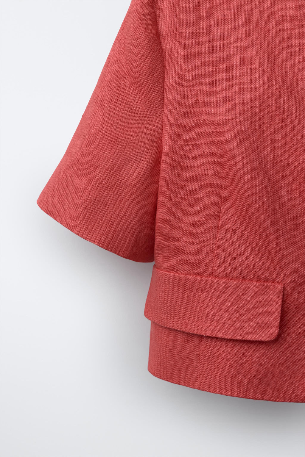 BLAZER BOT?N JOYA 100% LINO / Coral rojo - Zara фото 4