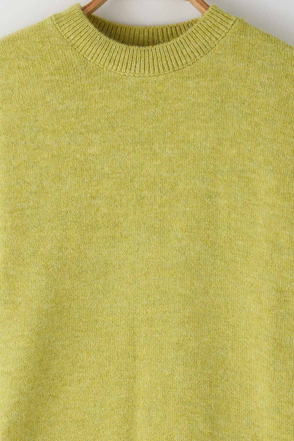Wardrobe Essentials Yesil Alpaka Yun Kar?s?ml? Premium Iplik Genis Kal?p Triko Kazak|TWOAW26KZ00080