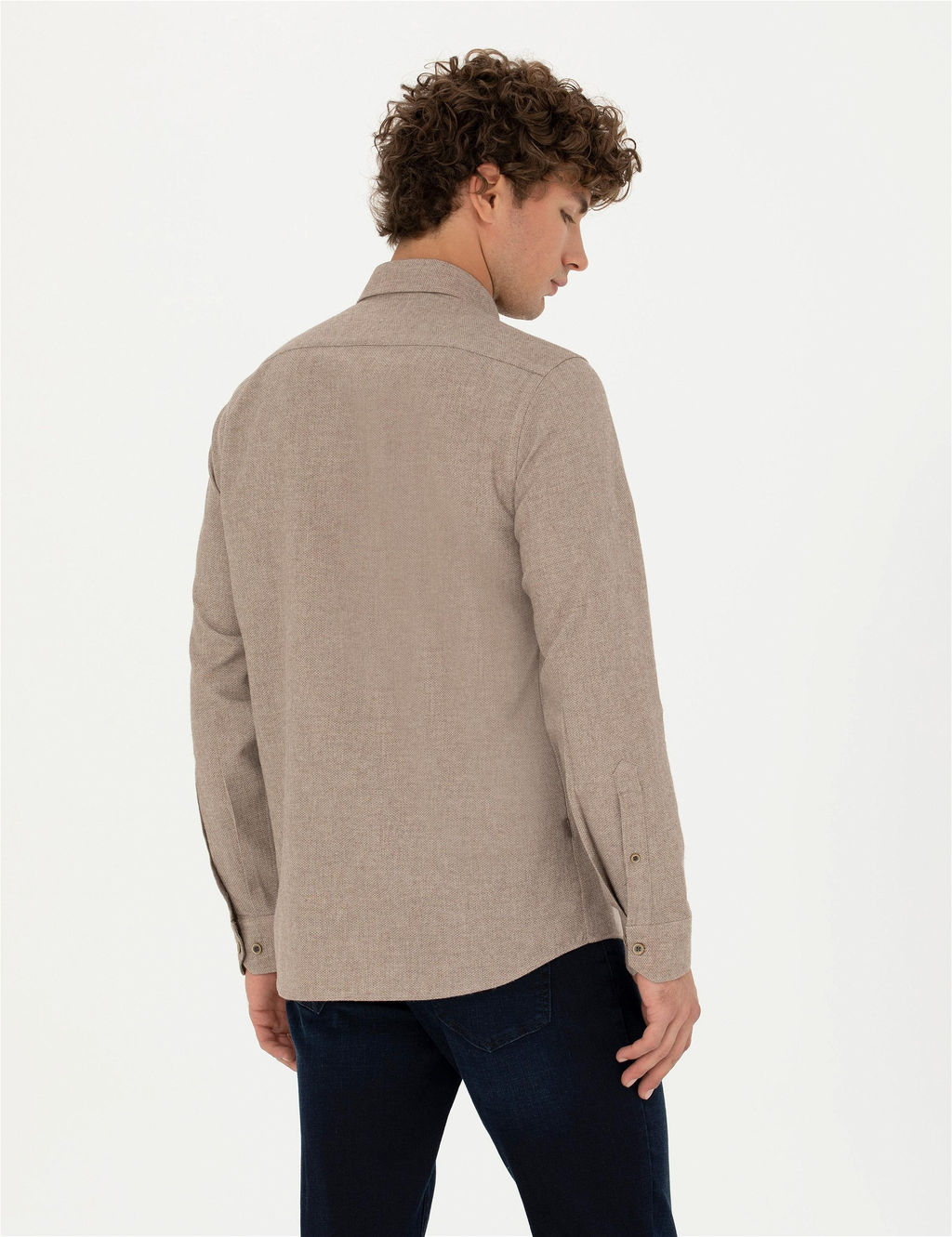 Bej Slim Fit Uzun Kollu G_mlek - Pierre cardin фото 5