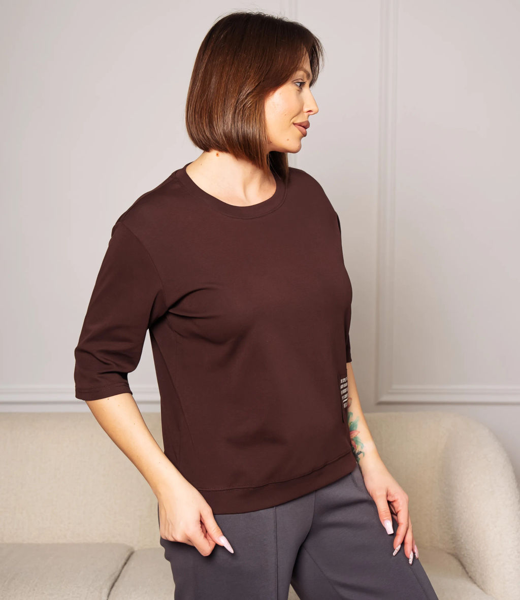 Футболка #КТ0467-55, шоколадный